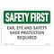 Signmission OSHA Sign, Ear Eye And Shoe Protection Required, 10in X 7in Rigid Plastic, 10" W, 7" H, Landscape OS-SF-P-710-L-10581 - alternate 1